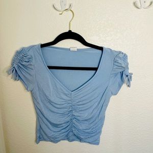 Light Blue Pac Sun Double Tie Crop Top